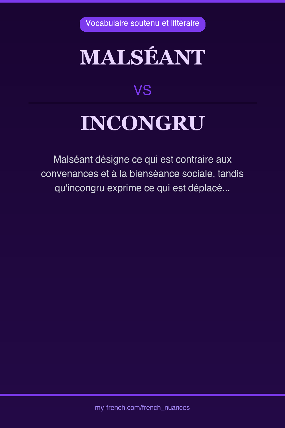 Nuance : malséant vs incongru