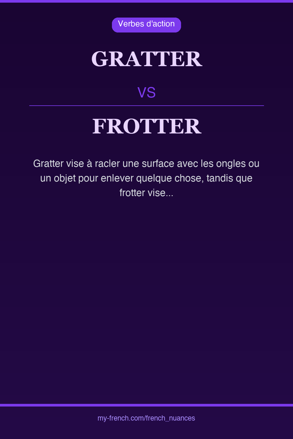 Nuance : gratter vs frotter