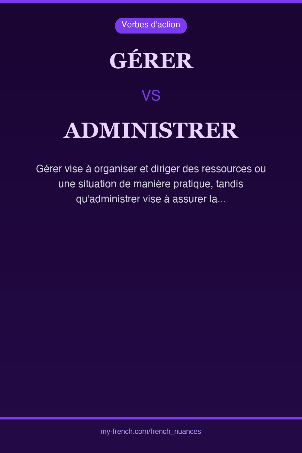 Nuance : gérer vs administrer