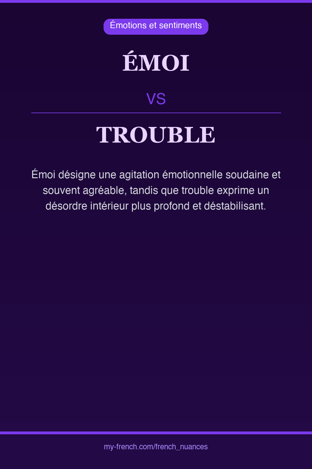 Nuance : émoi vs trouble