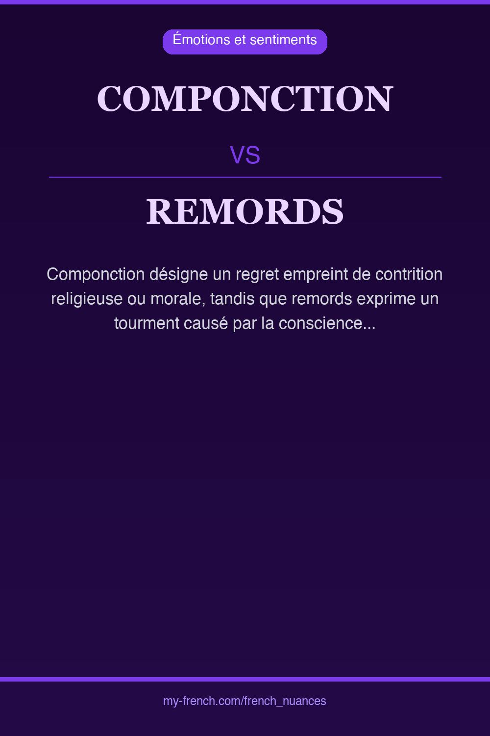 Nuance : componction vs remords