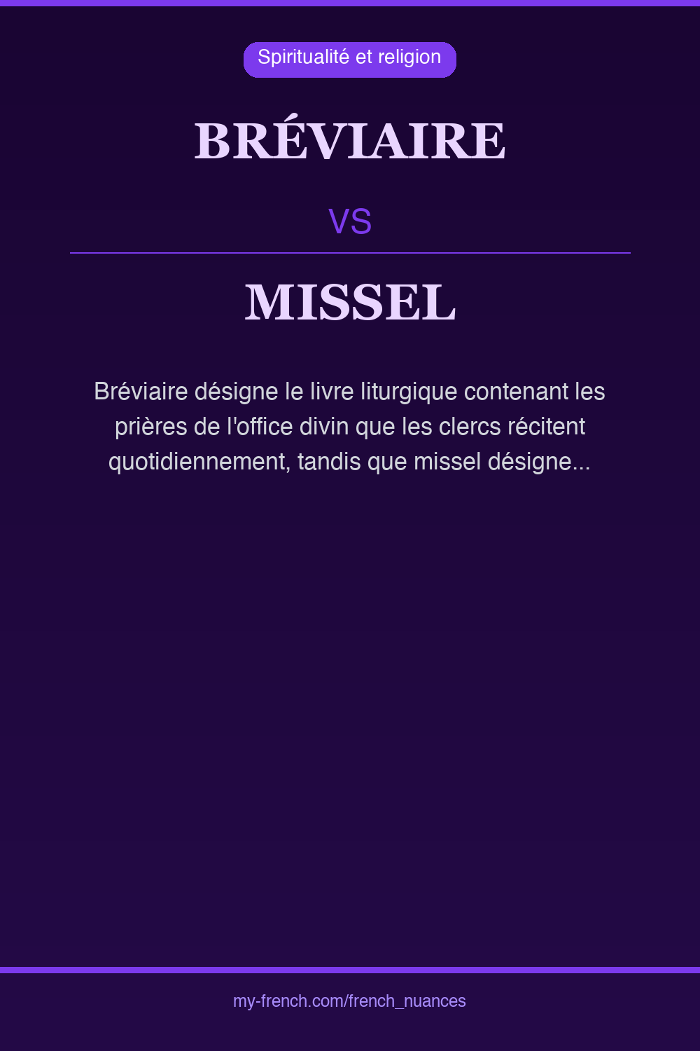 Nuance : bréviaire vs missel