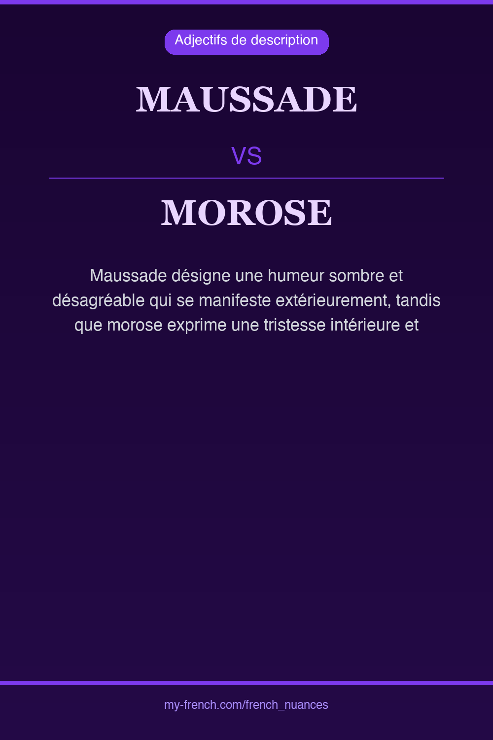 Nuance : maussade vs morose