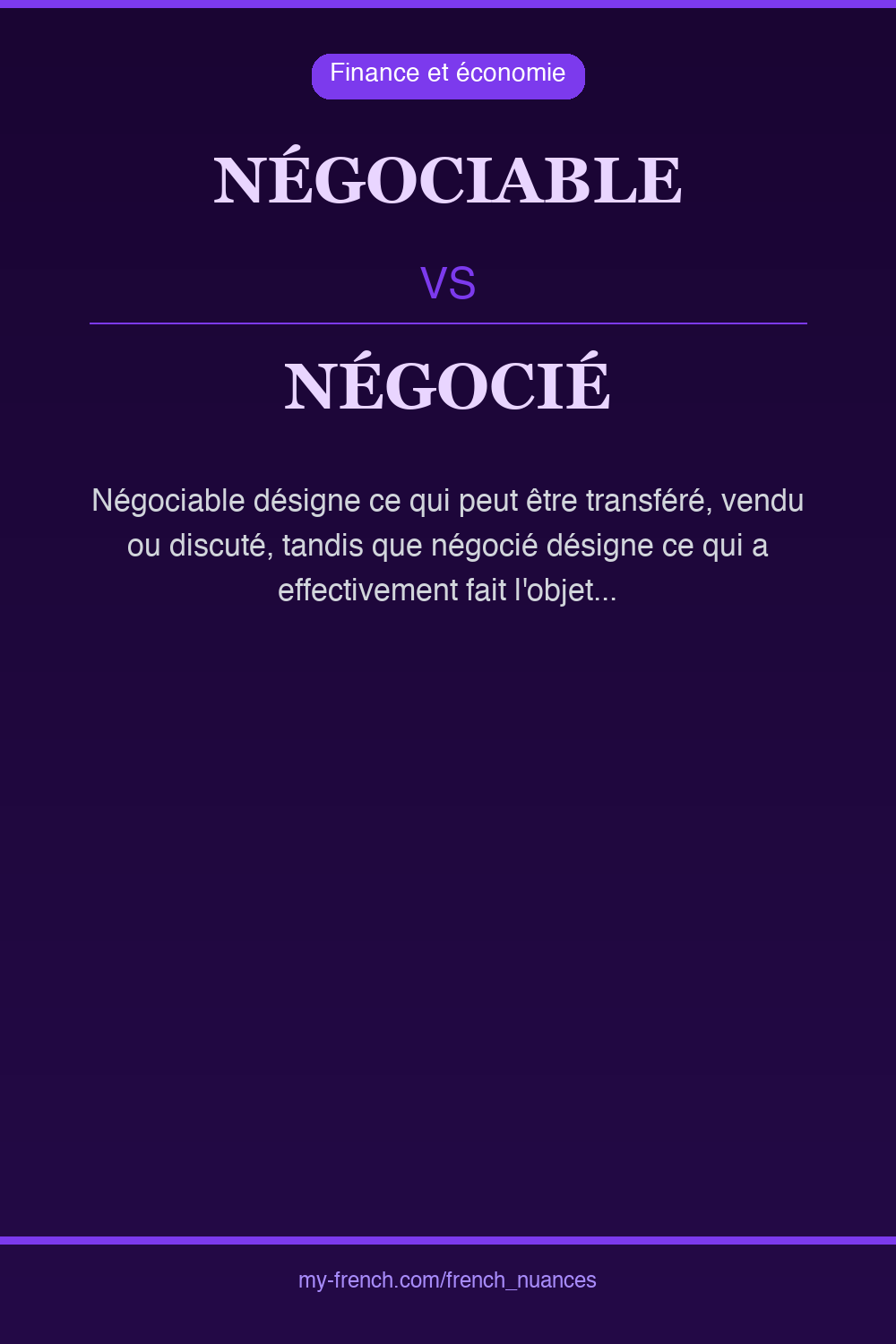Nuance : négociable vs négocié