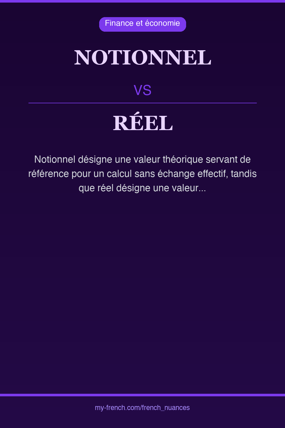 Nuance : notionnel vs réel