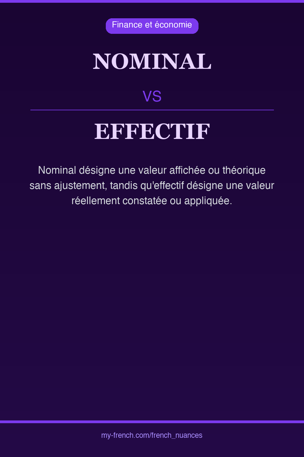 Nuance : nominal vs effectif
