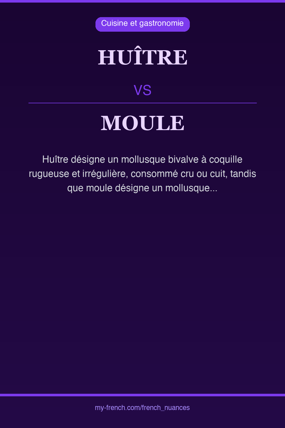 Nuance : huître vs moule