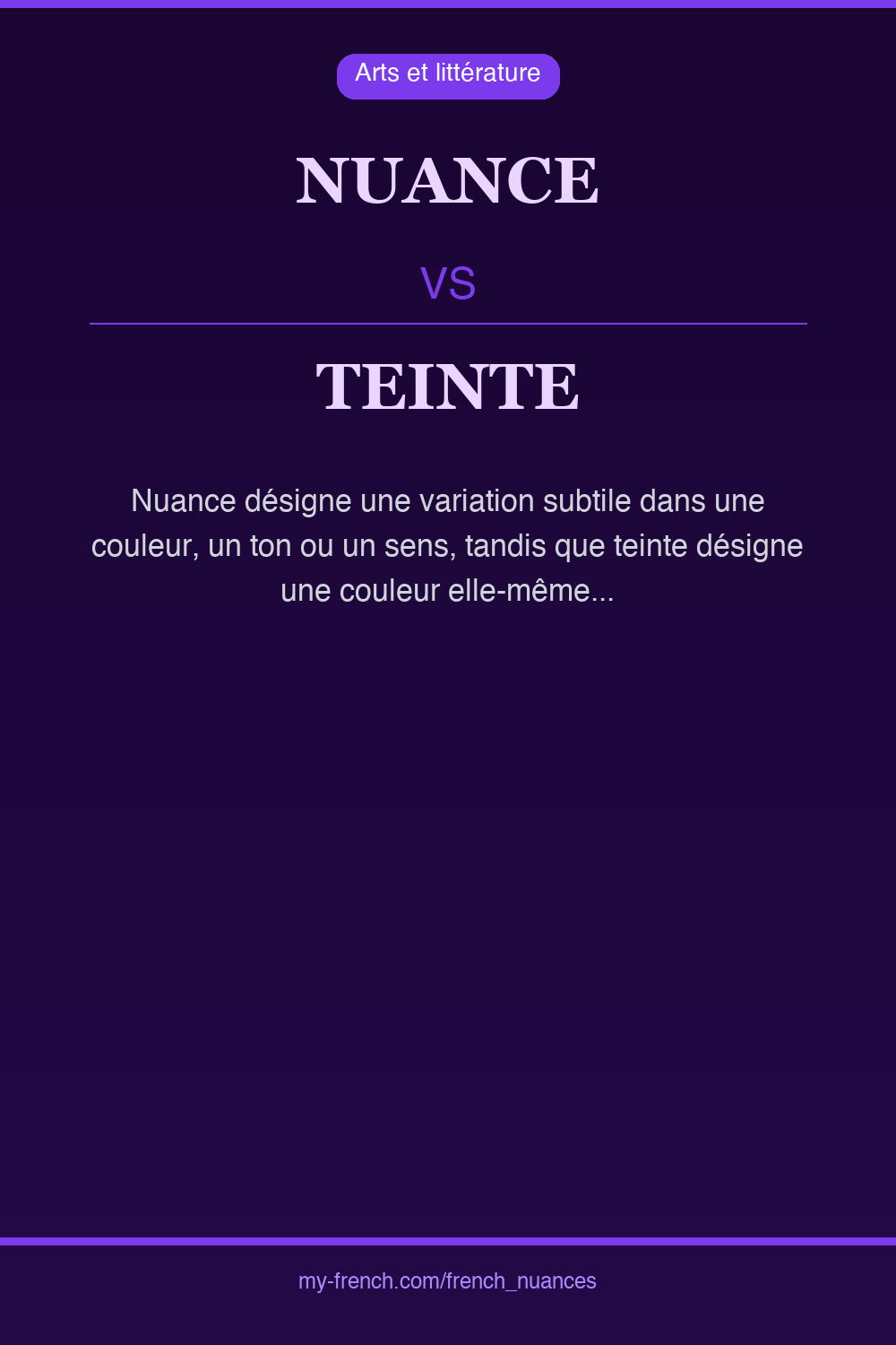 Nuance : nuance vs teinte