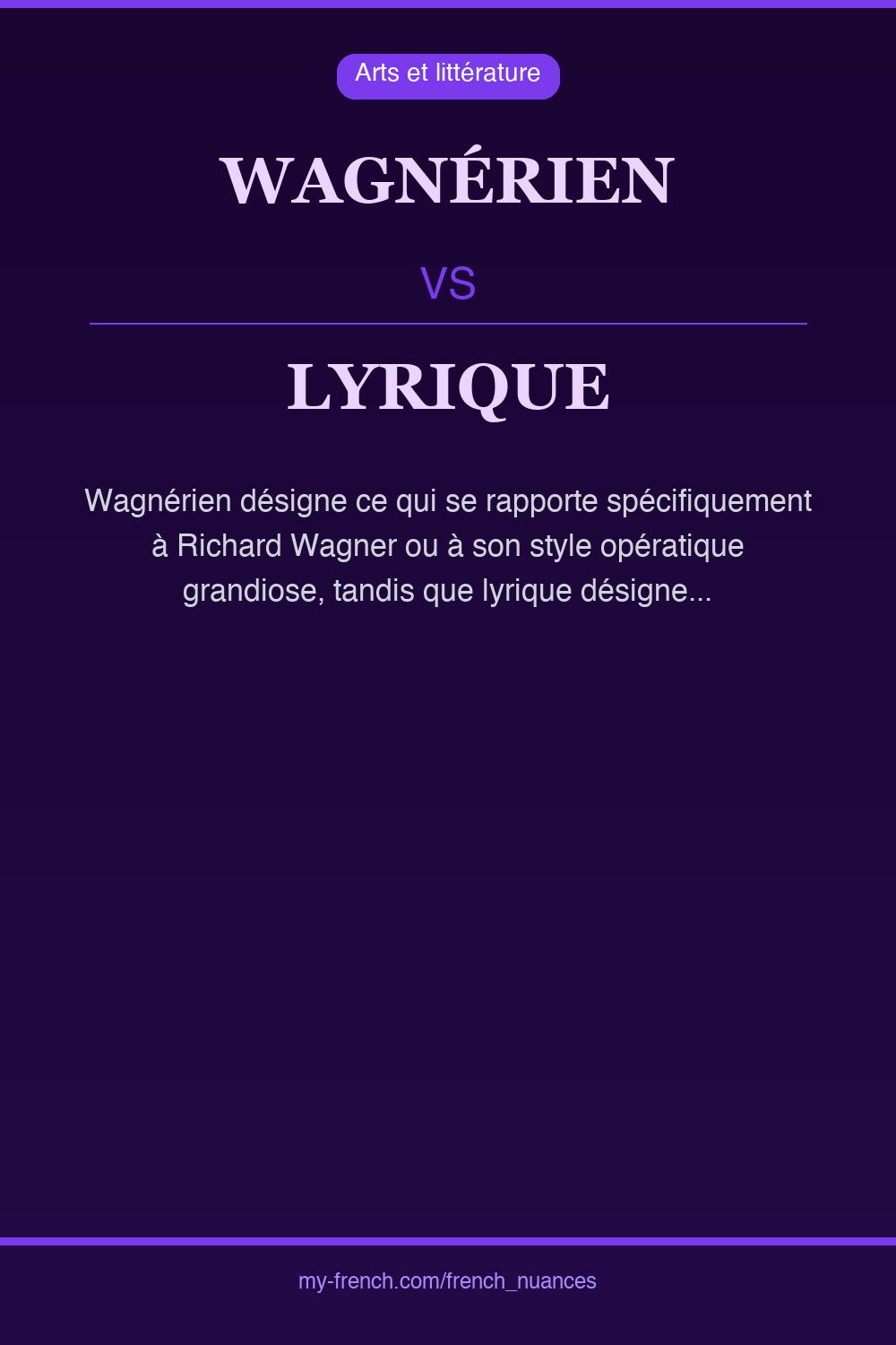 Nuance : wagnérien vs lyrique