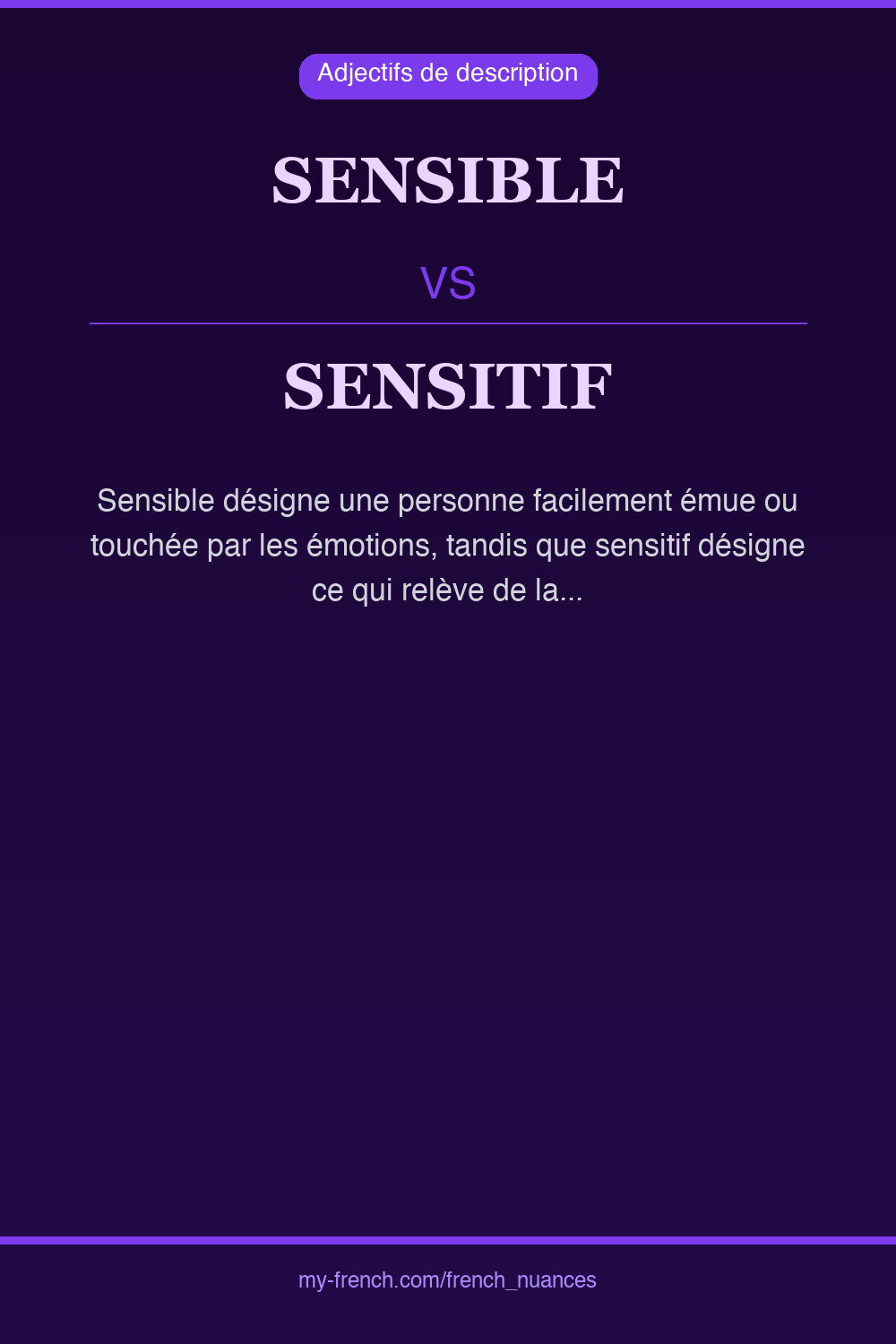 Nuance : sensible vs sensitif