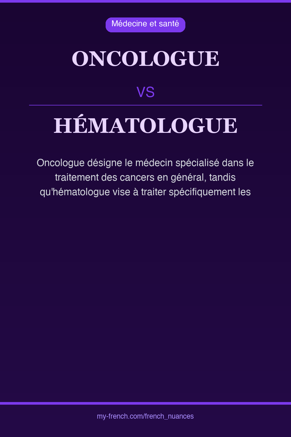 Nuance : oncologue vs hématologue