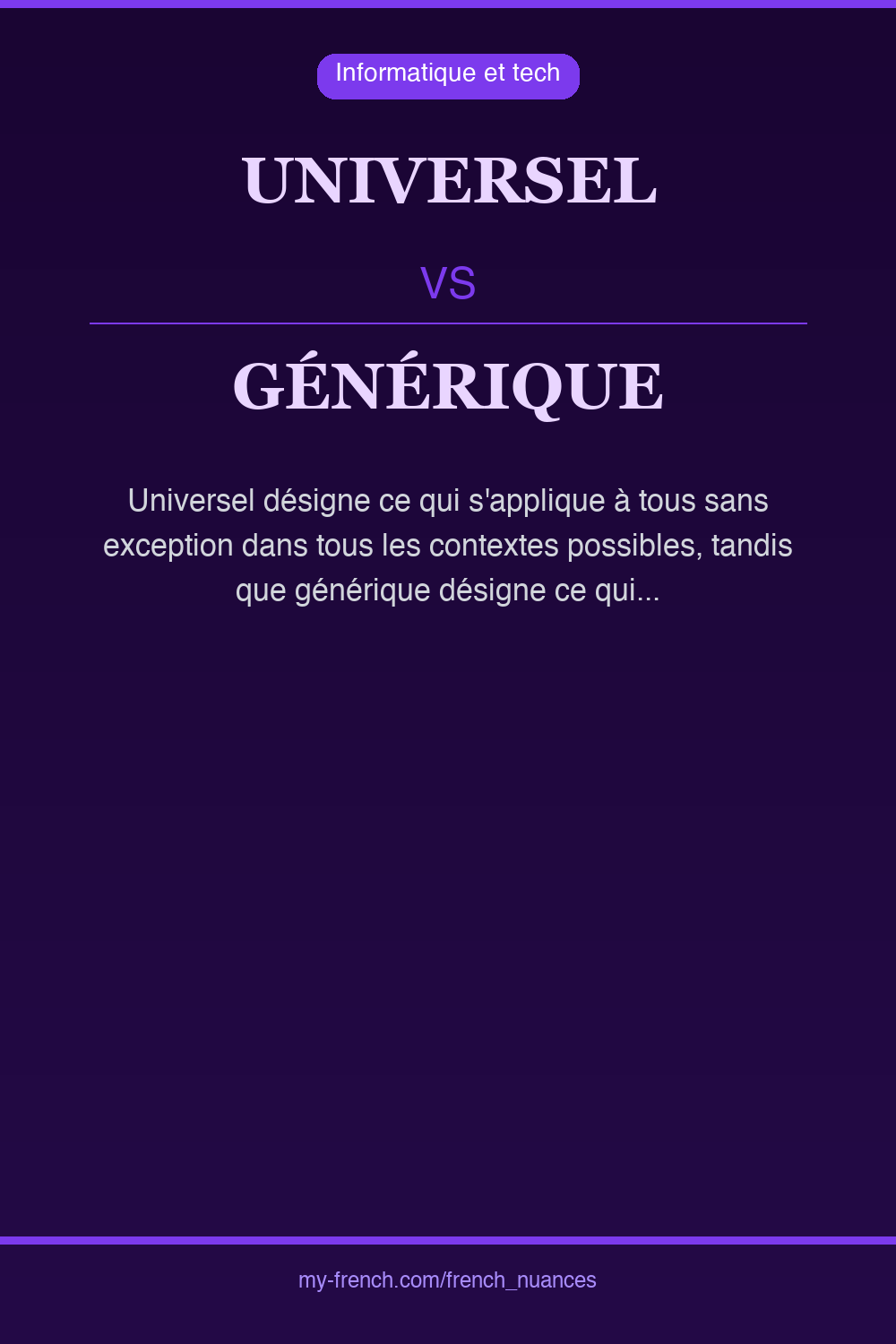 Nuance : universel vs générique