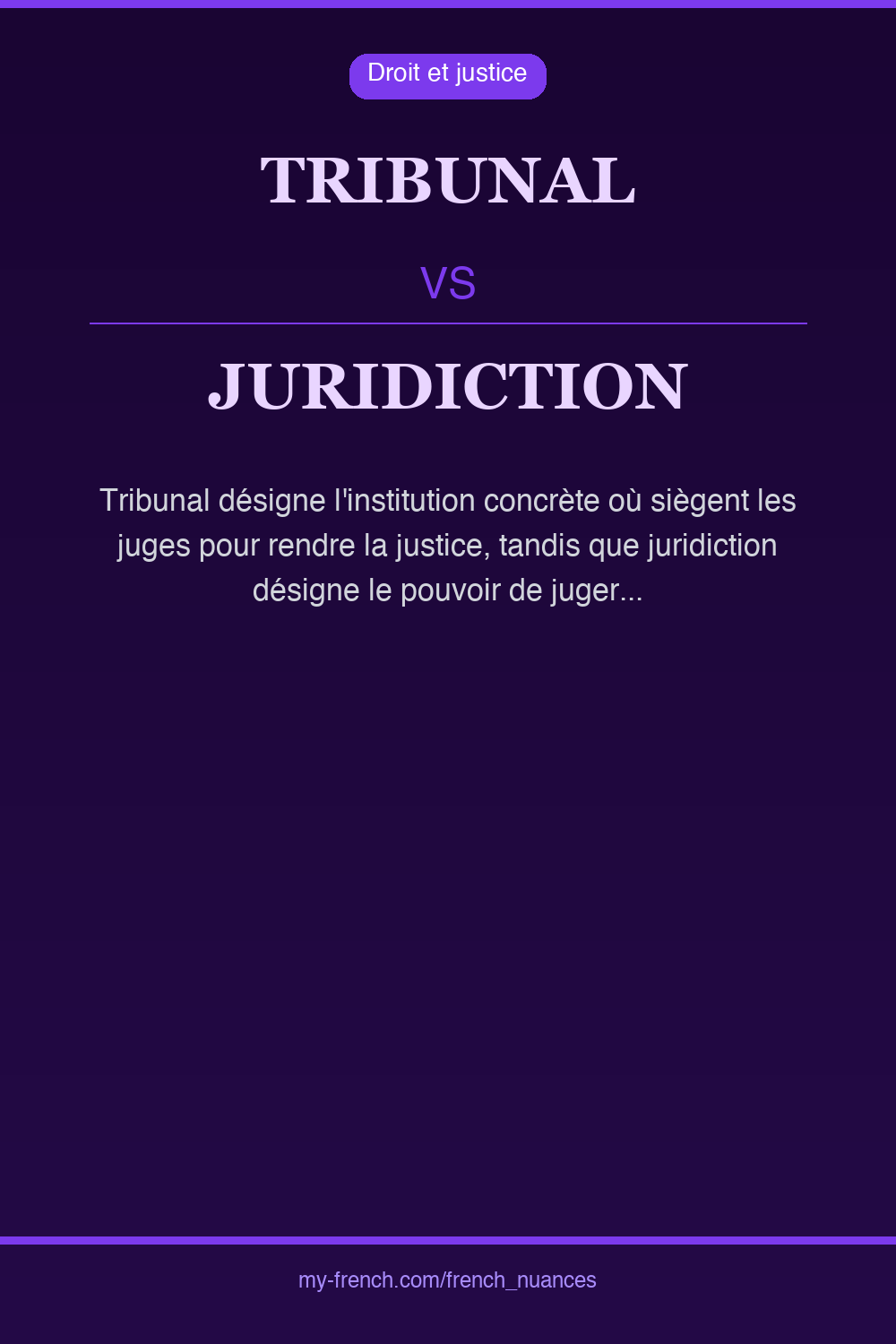 Nuance : tribunal vs juridiction