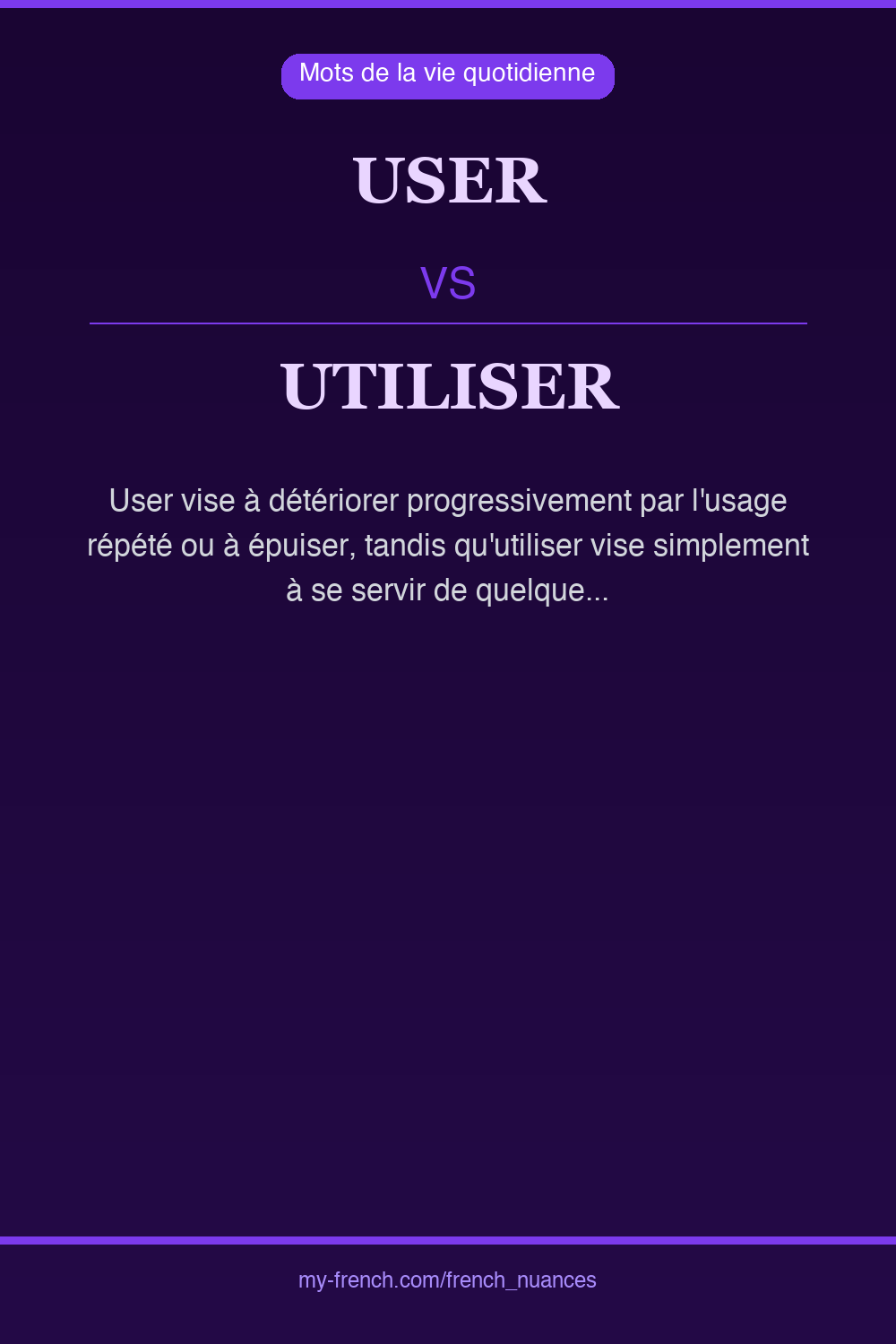 Nuance : user vs utiliser