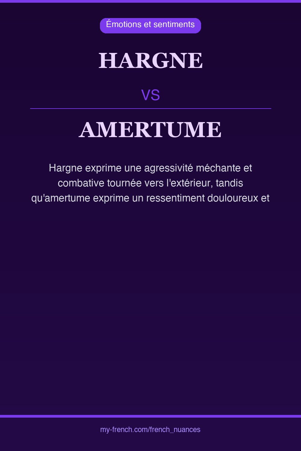 Nuance : hargne vs amertume