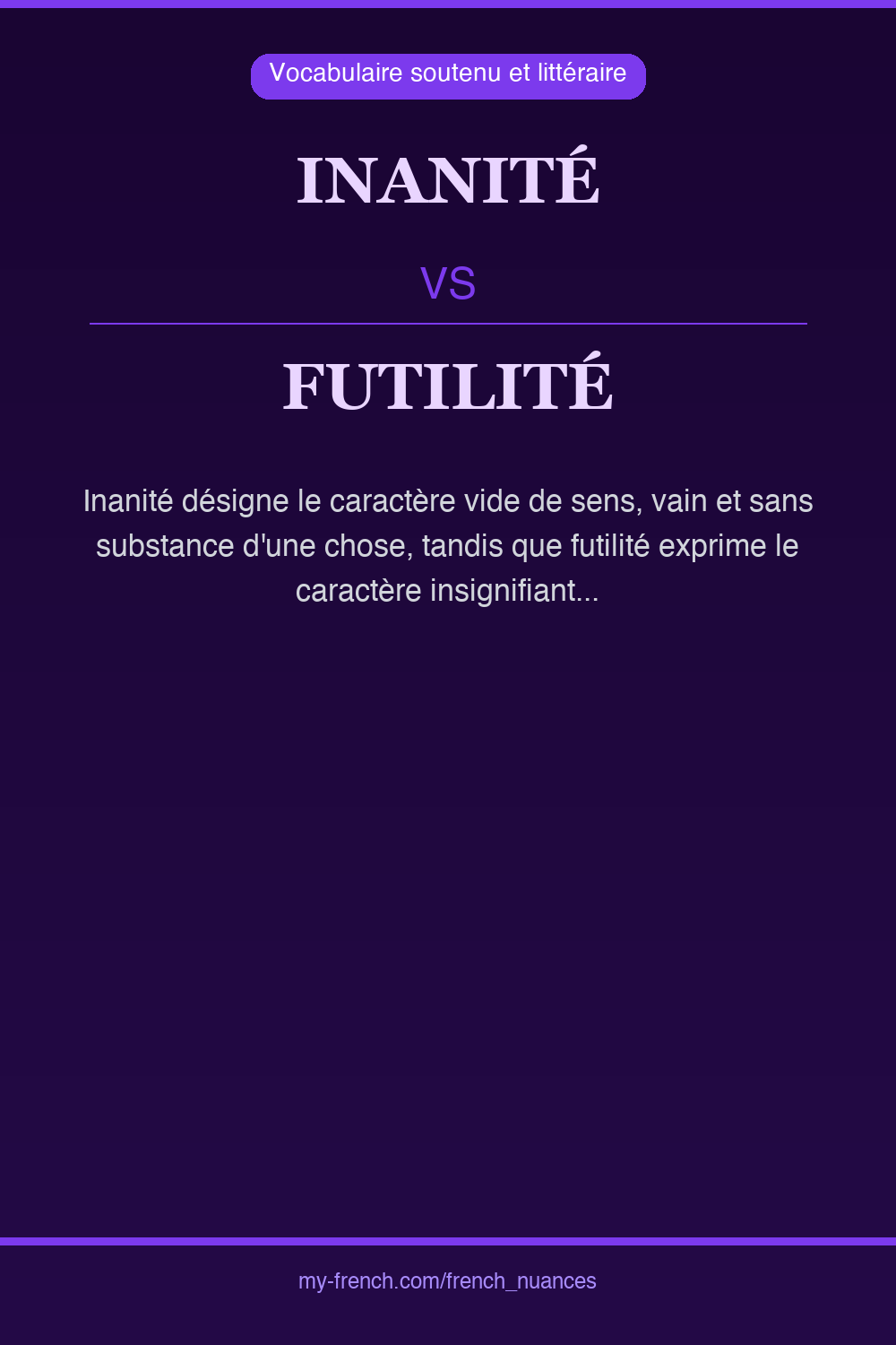 Nuance : inanité vs futilité