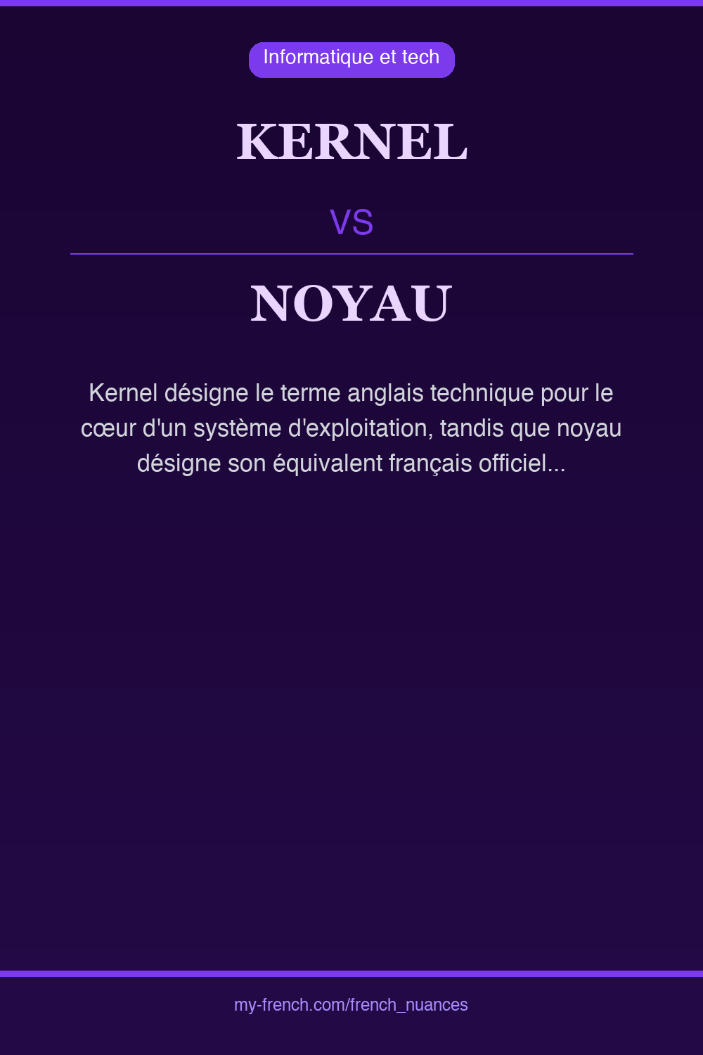Nuance : kernel vs noyau