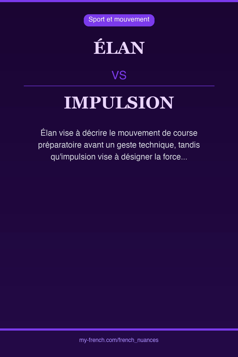 Nuance : élan vs impulsion