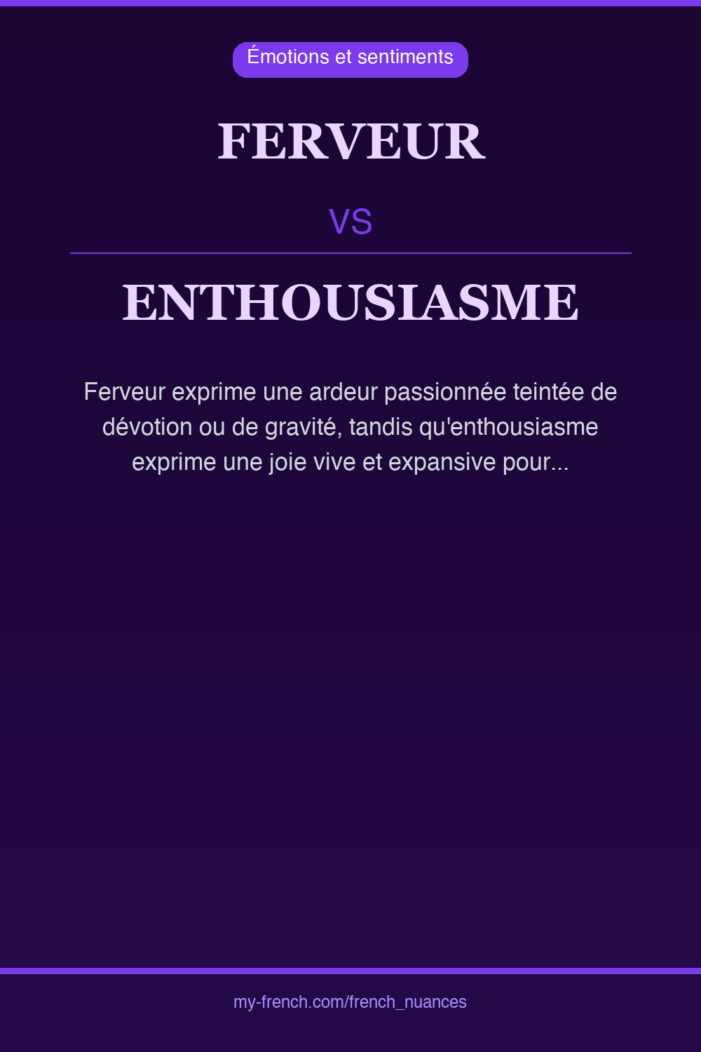 Nuance : ferveur vs enthousiasme