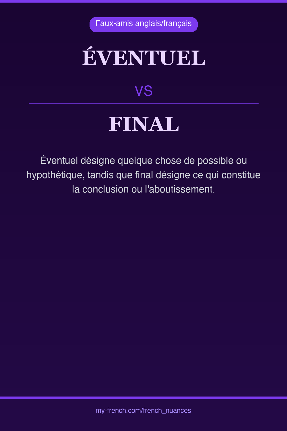 Nuance : éventuel vs final