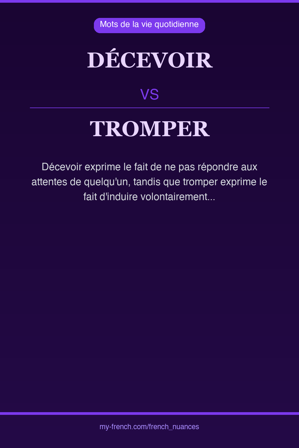 Nuance : décevoir vs tromper