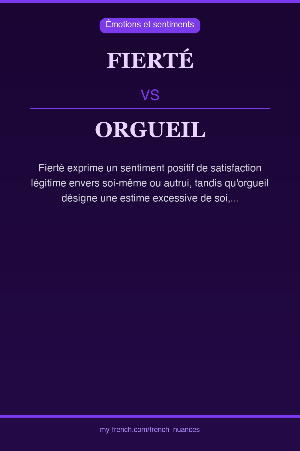 Nuance : fierté vs orgueil