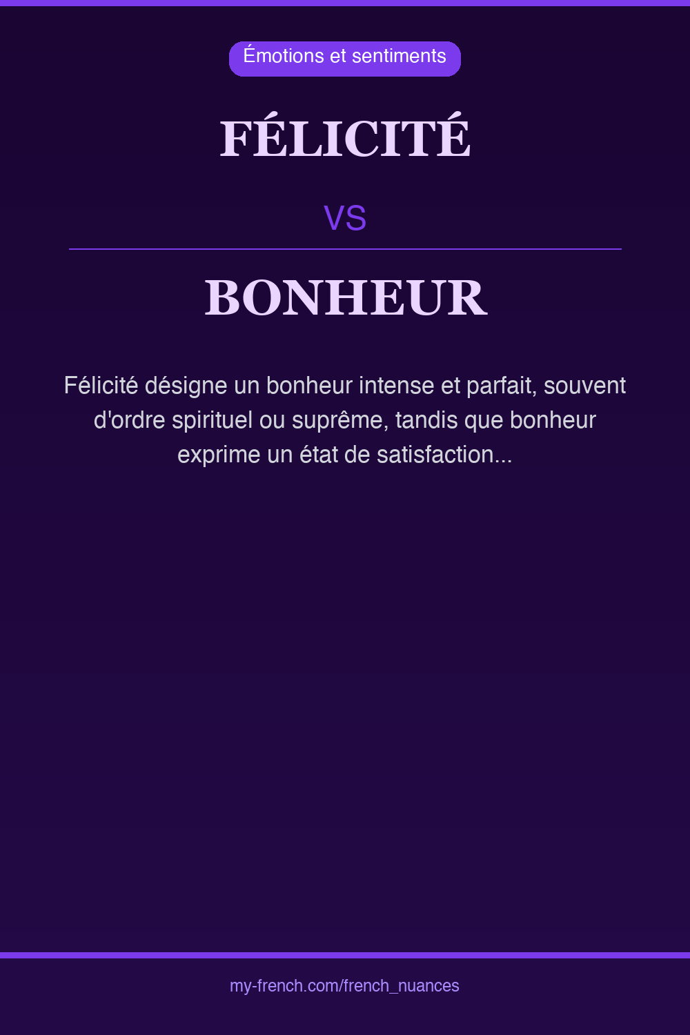 Nuance : félicité vs bonheur