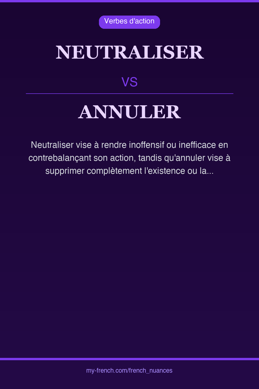 Nuance : neutraliser vs annuler