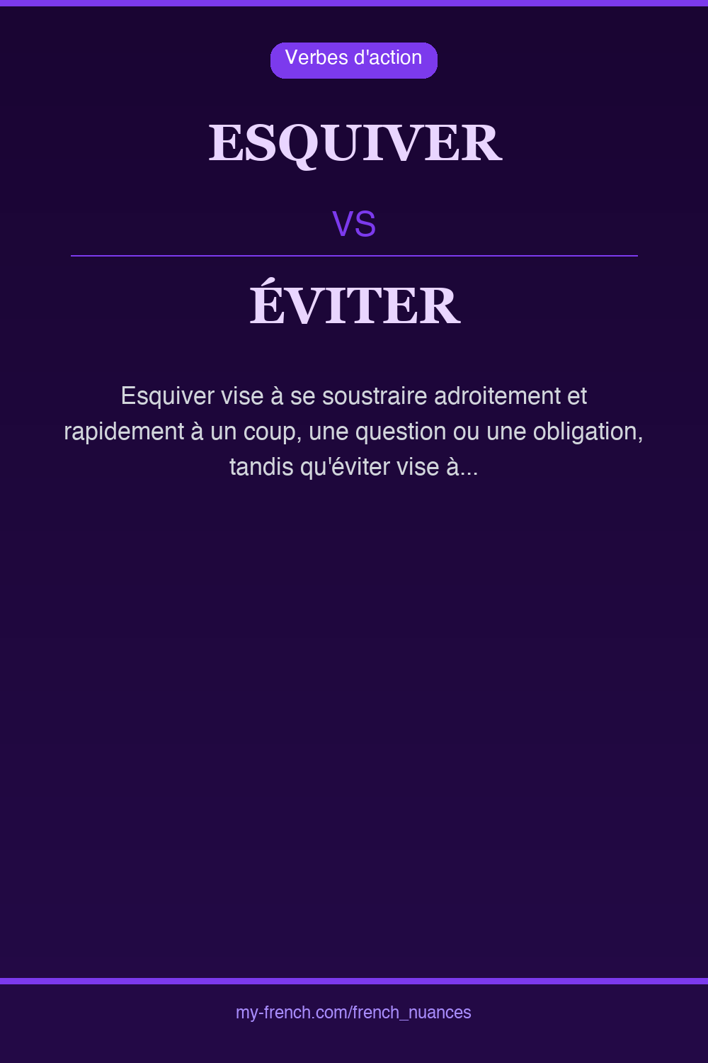 Nuance : esquiver vs éviter
