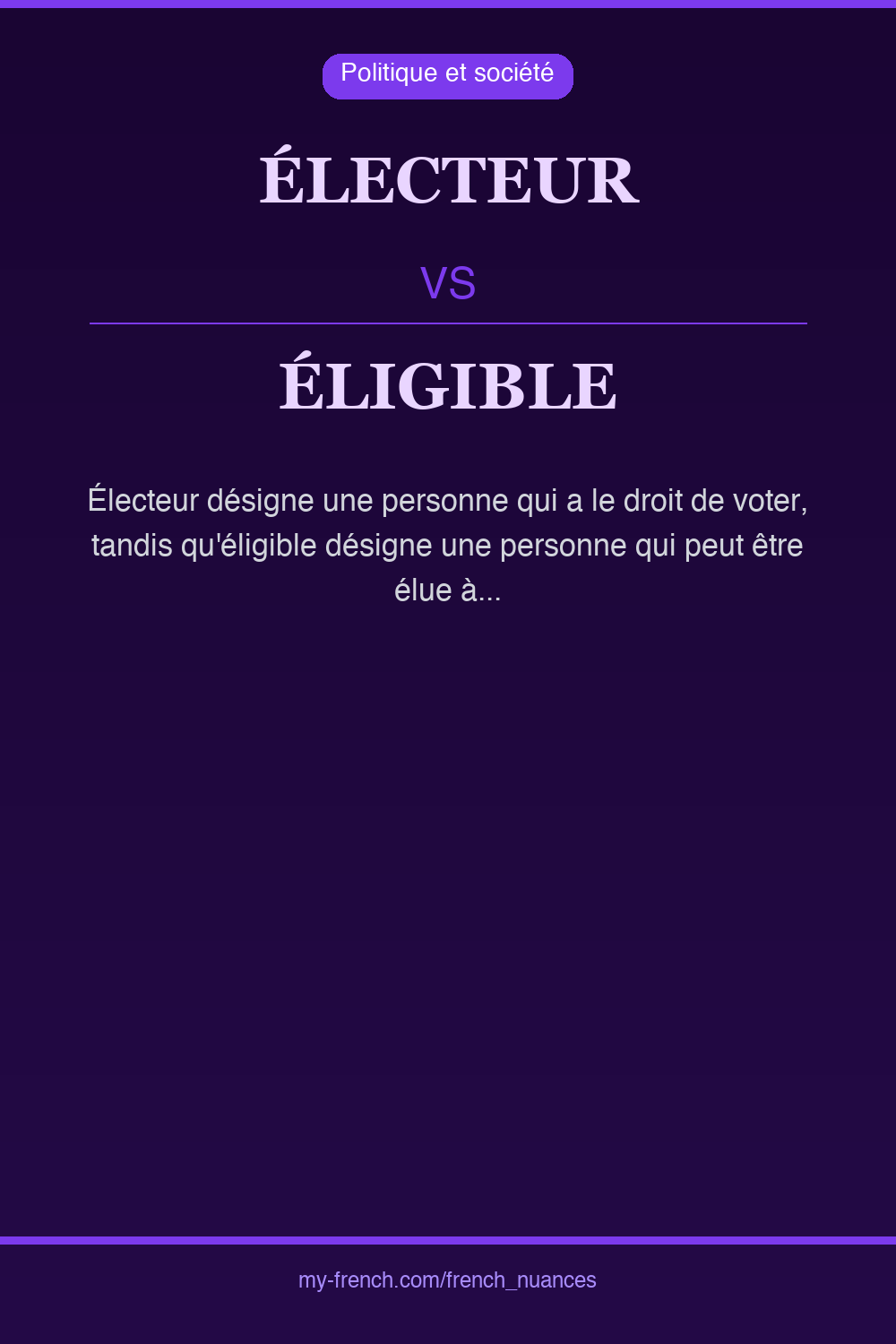 Nuance : électeur vs éligible