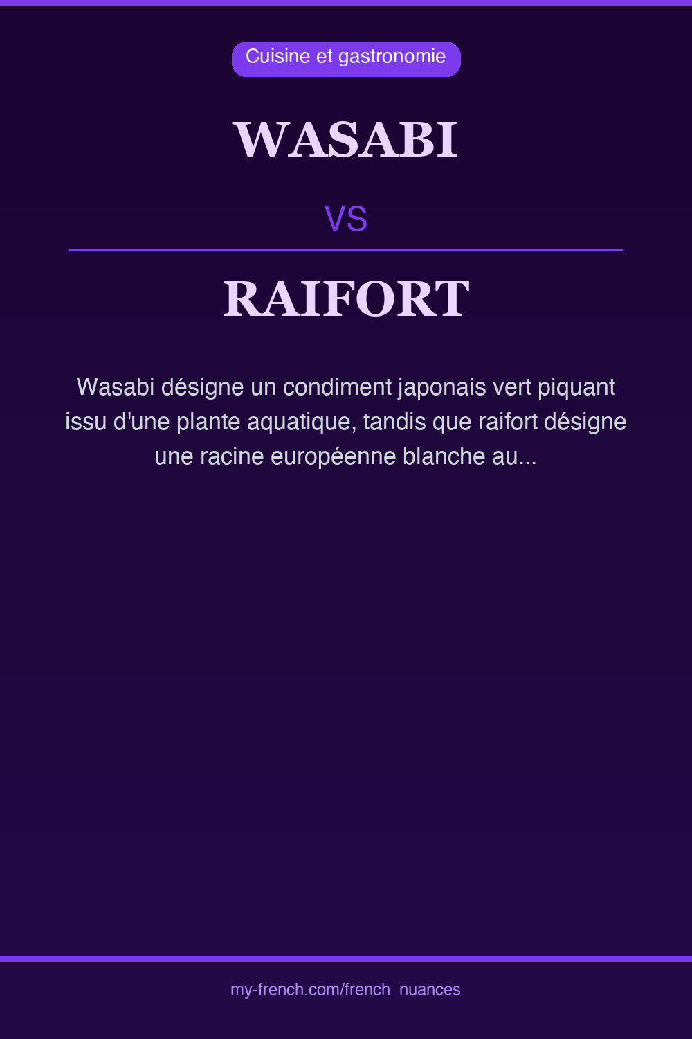 Nuance : wasabi vs raifort
