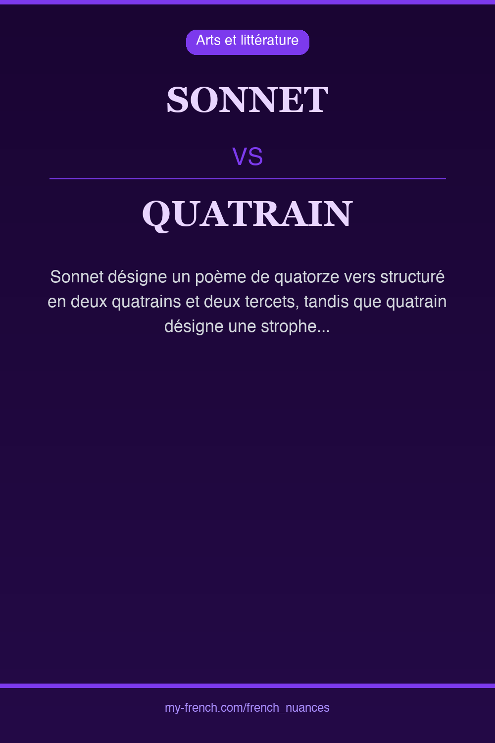 Nuance : sonnet vs quatrain