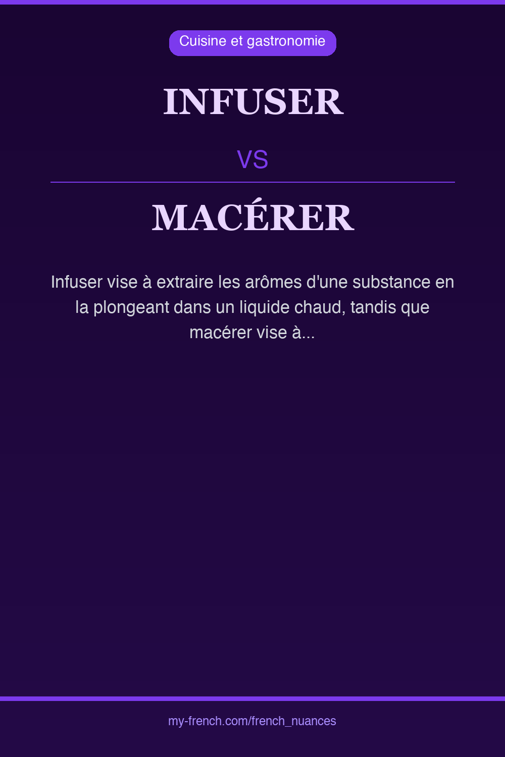 Nuance : infuser vs macérer