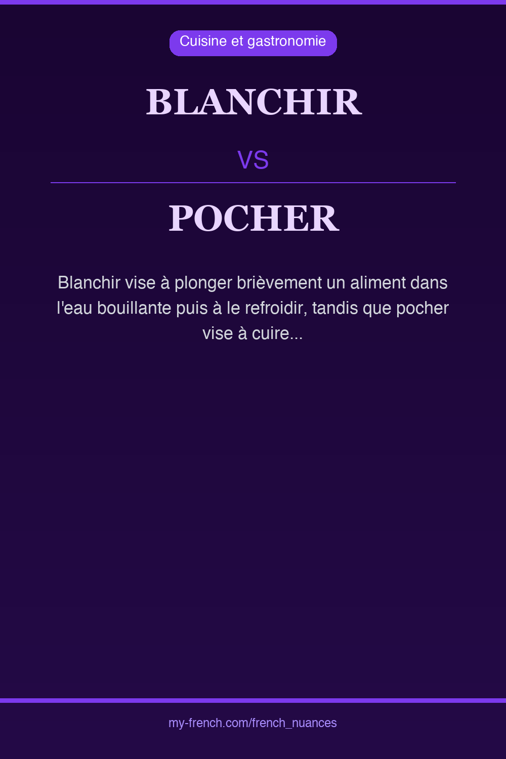 Nuance : blanchir vs pocher