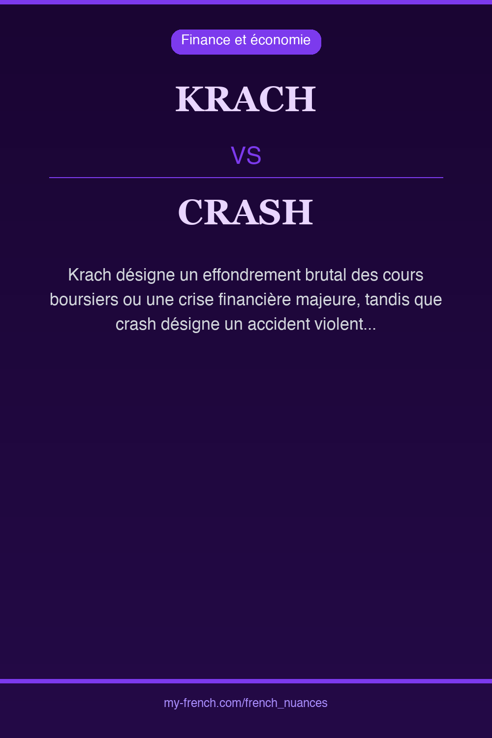 Nuance : krach vs crash