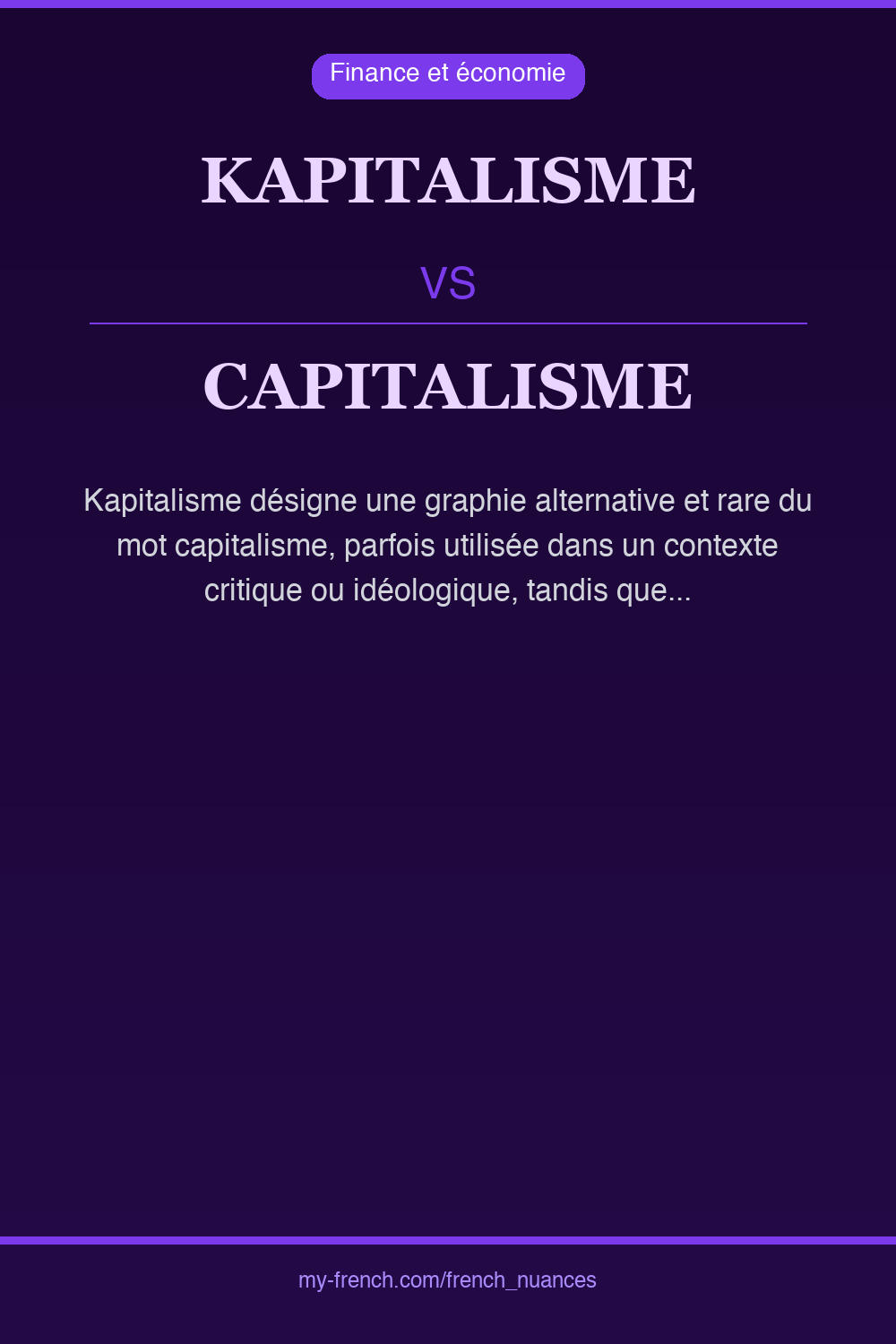 Nuance : kapitalisme vs capitalisme