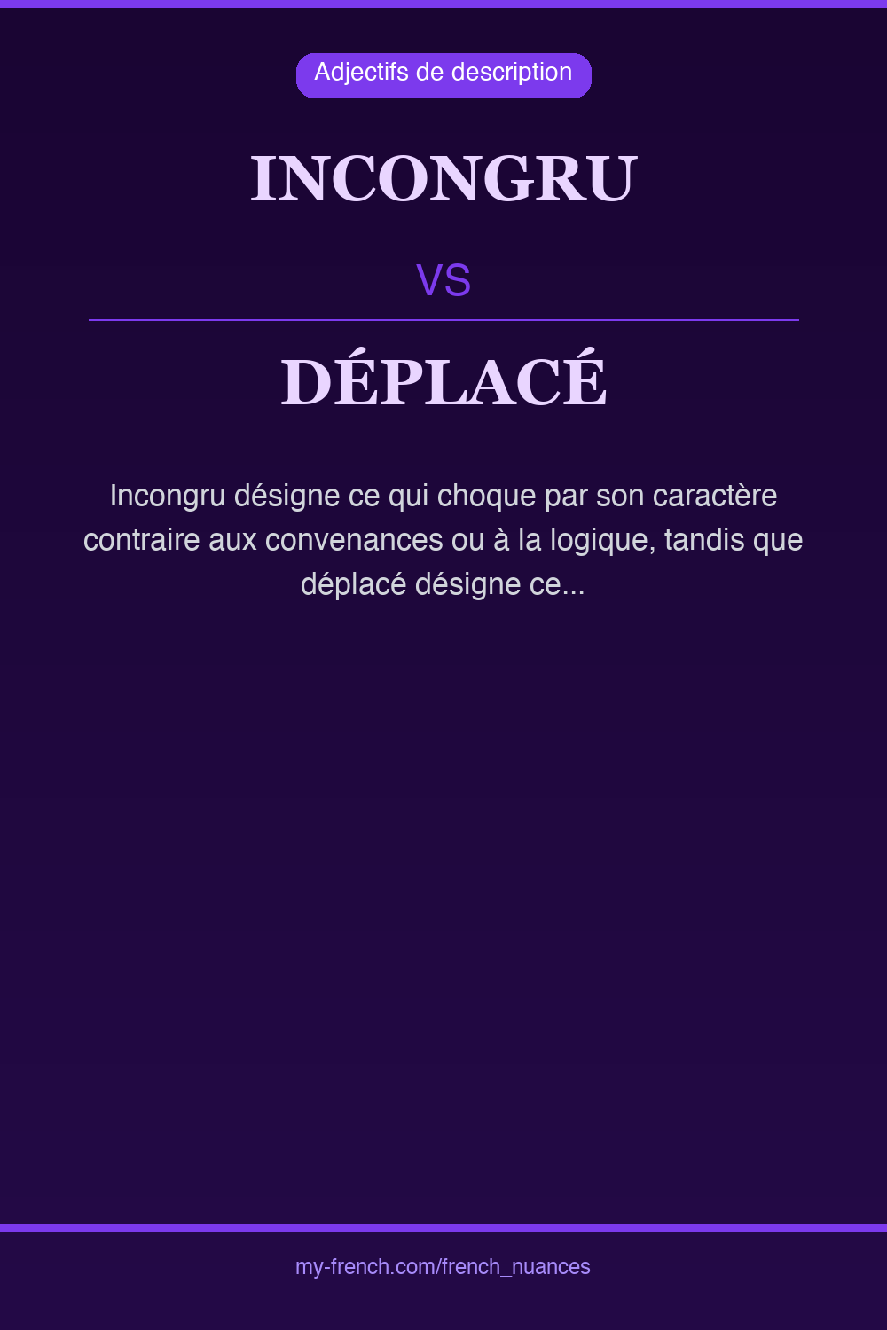 Nuance : incongru vs déplacé