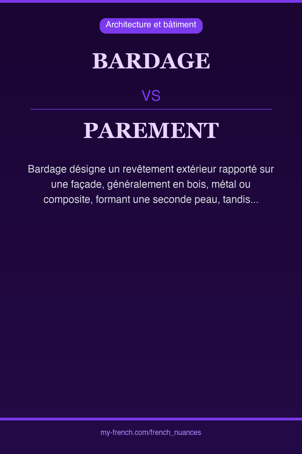 Nuance : bardage vs parement