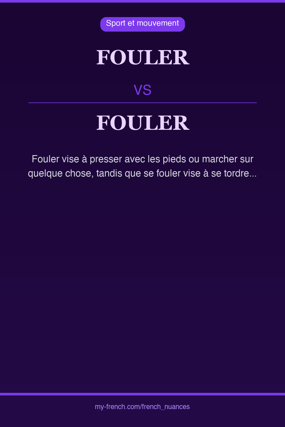 Nuance : fouler vs fouler