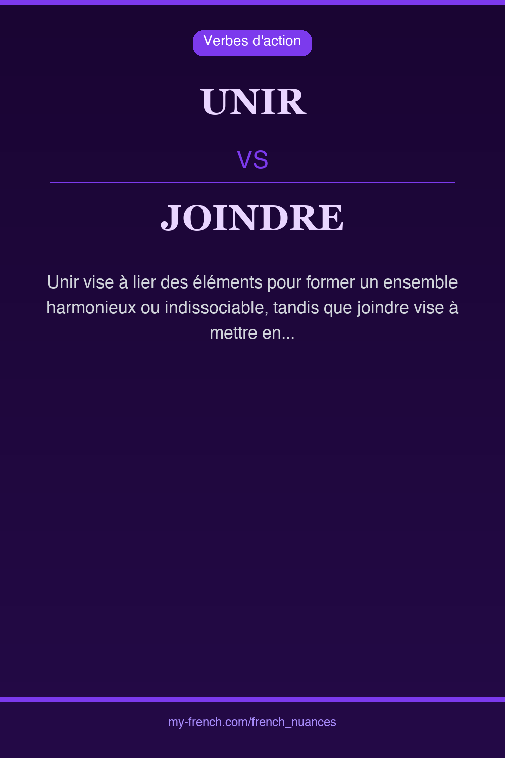 Nuance : unir vs joindre