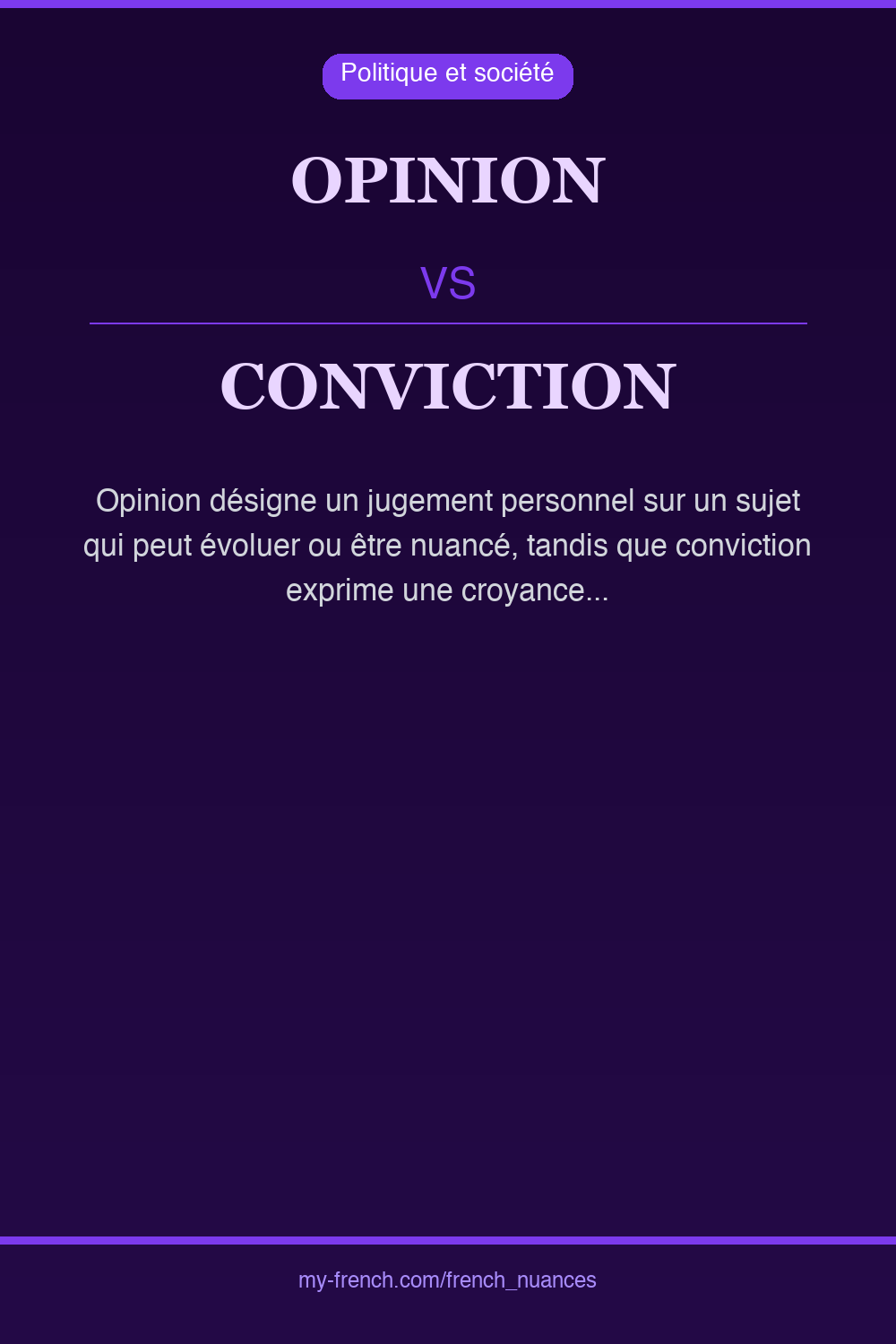 Nuance : opinion vs conviction