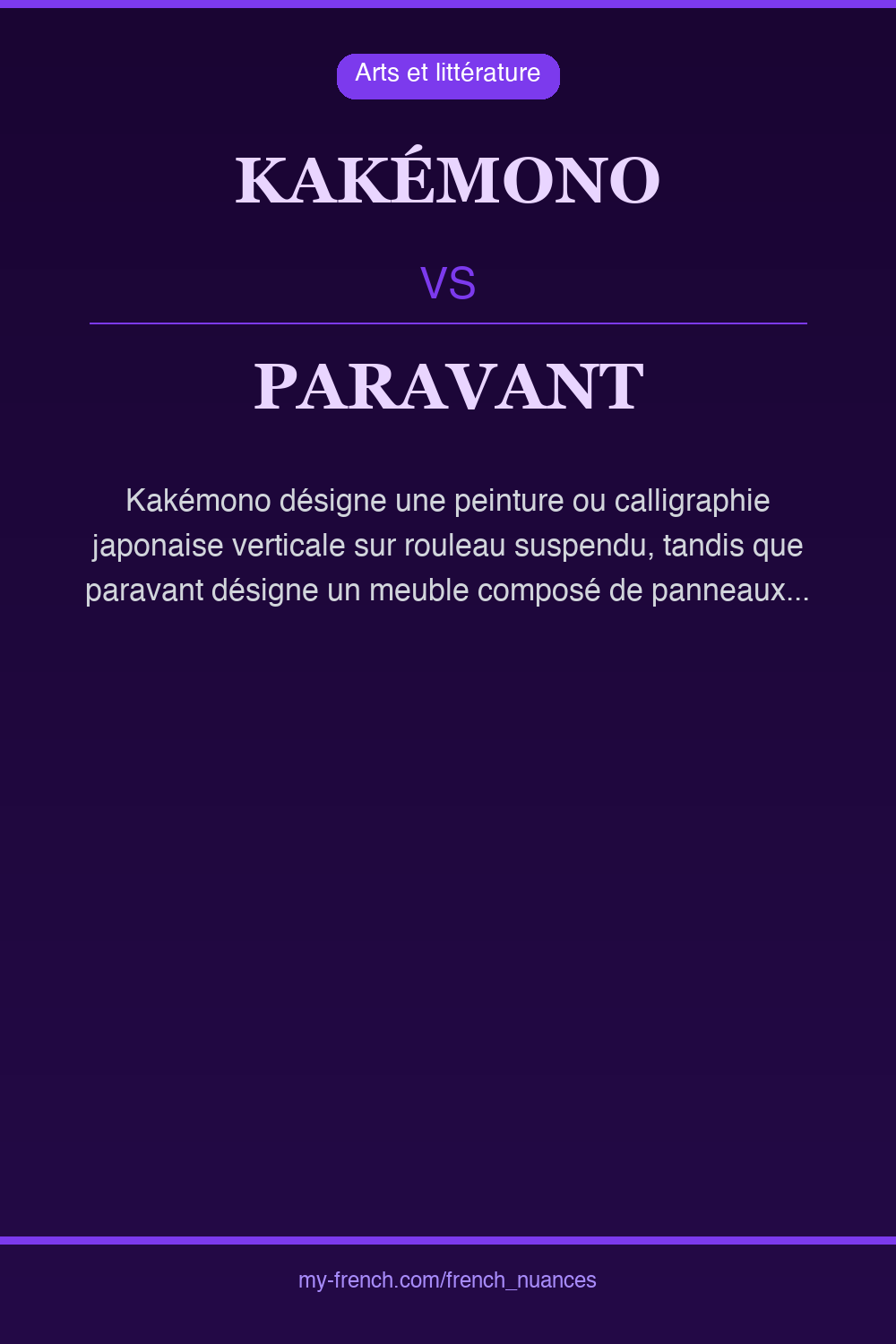 Nuance : kakémono vs paravant