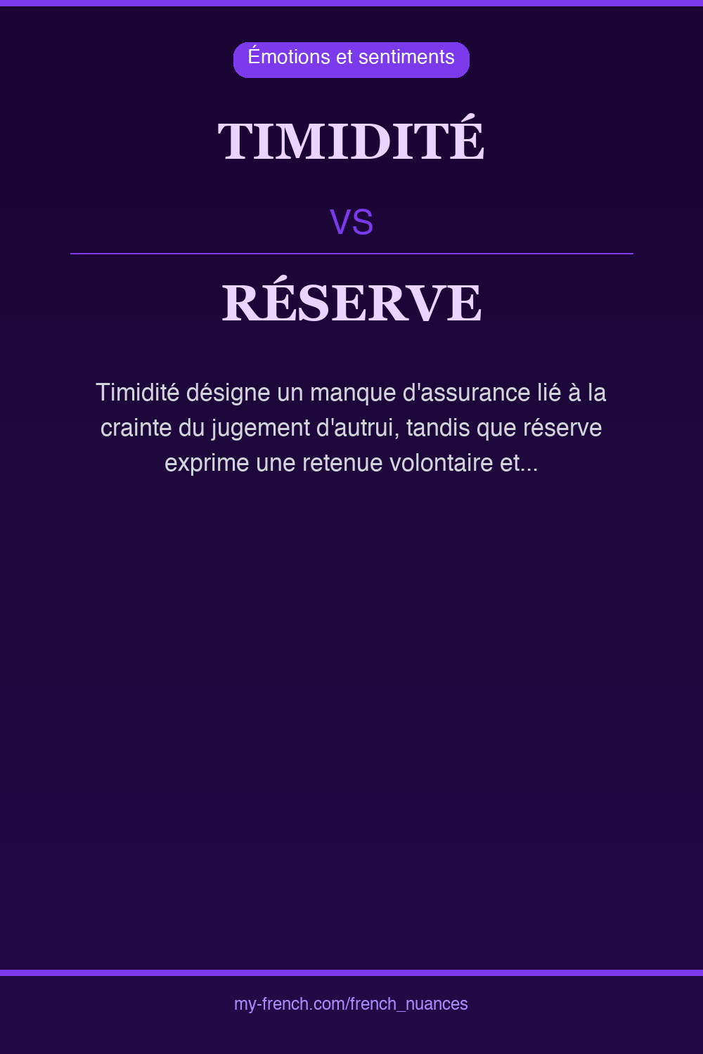 Nuance : timidité vs réserve