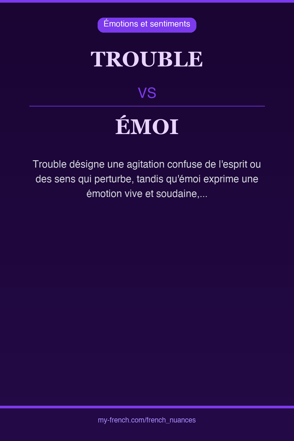 Nuance : trouble vs émoi