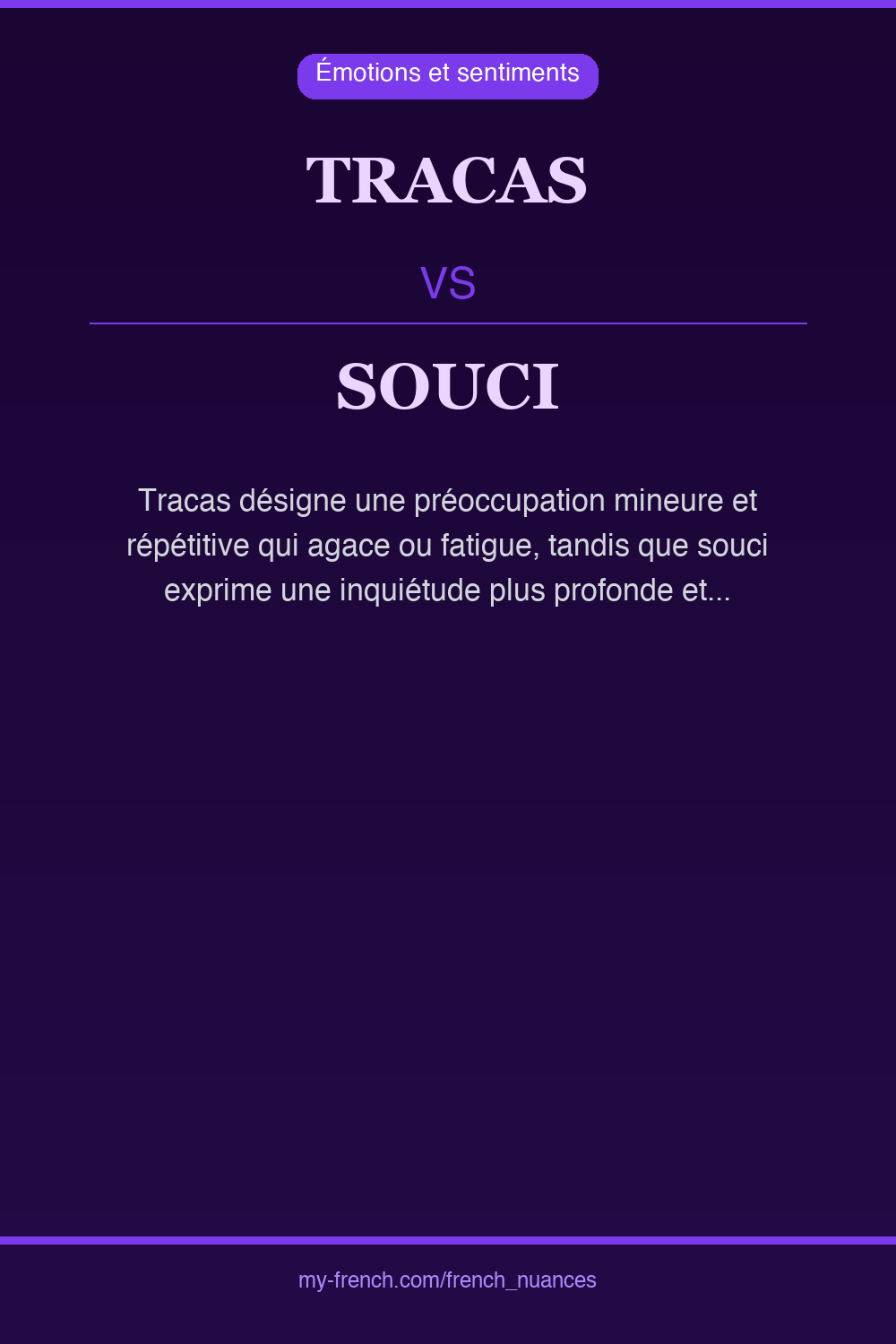 Nuance : tracas vs souci