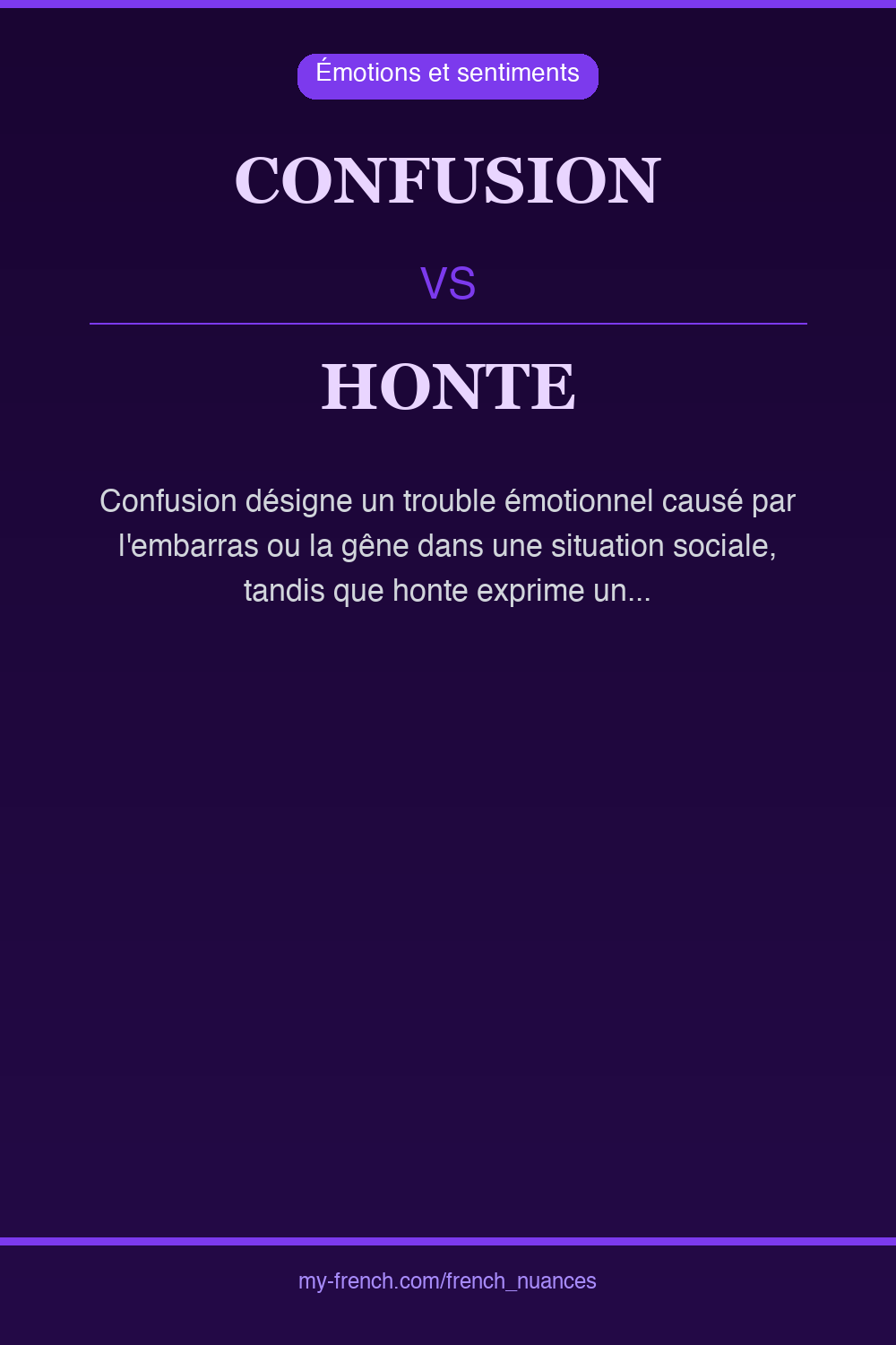 Nuance : confusion vs honte