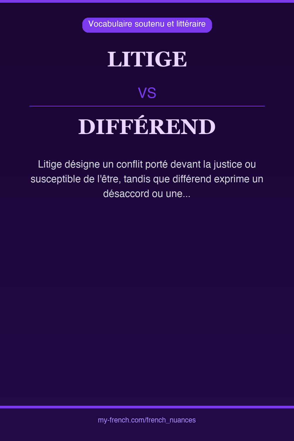 Nuance : litige vs différend