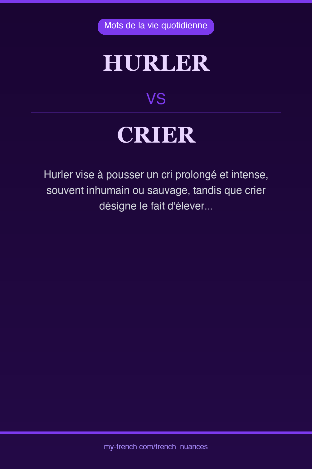 Nuance : hurler vs crier