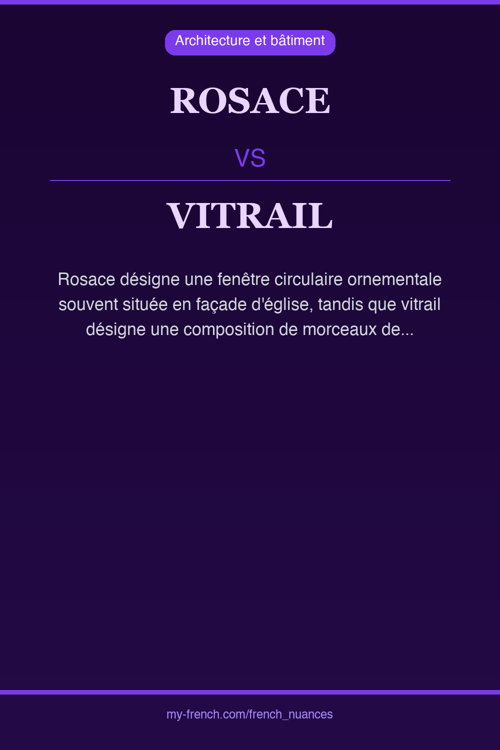 Nuance : rosace vs vitrail