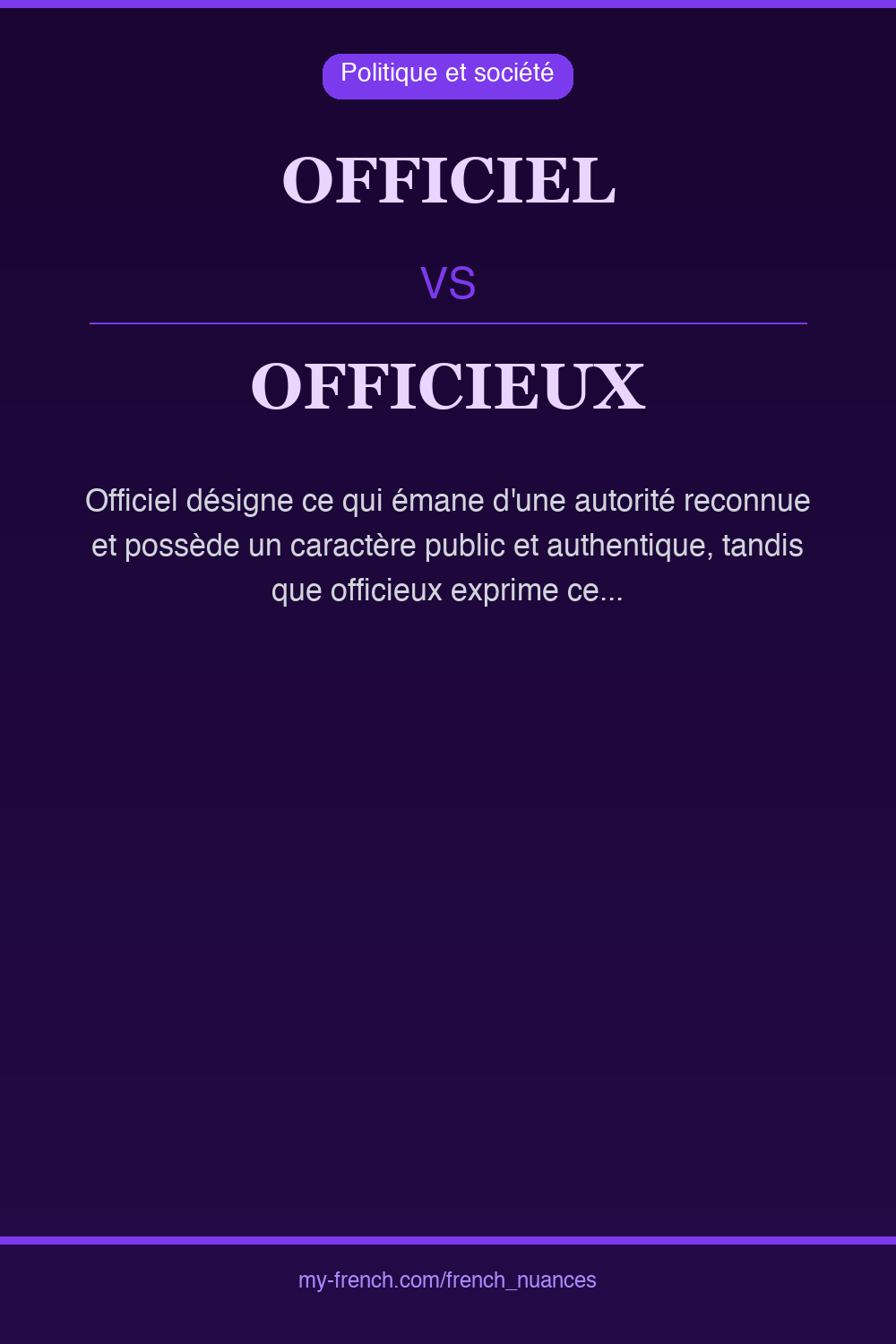 Nuance : officiel vs officieux